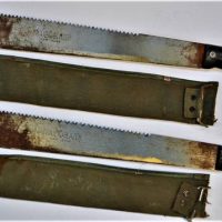 2 x vintage Trailblazer saw edge machetes with canvas sheath - Sold for $106 - 2019