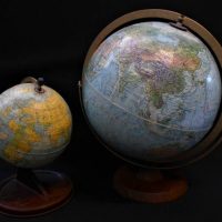 2 x vintage World globes incl Chad Valley and Reader's Digest - Sold for $43 - 2019