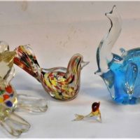5 x assorted Art Glass animal figurines inc, Murano, elephant, mouse, bird and seal - assorted sizes - Sold for $31 - 2019