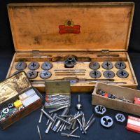 Cased Patience & Nicholson (P&N) tap & die set plus quantity of spare tapping bits and dies - Sold for $348 - 2019