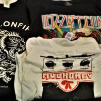 Group lot - Rock & Roll BAND SHIRTS - Pink Floyd Dark side Tour, Mudhoney, Led Zep The Cure, Alexisonfire, etc - Medium & Large sizes, some labels mar - Sold for $35 - 2019