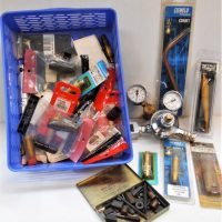 Group lot assorted gaswelding working accessories incl CIG meters, 'as new' nozzles, etc - Sold for $56 - 2019