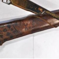 Vintage Hand Tooled Leather Rifle Scabbard with floral pattern - Sold for $137 - 2019