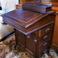 Vintage davenport Desk with leather in-laid top - Sold for $62 - 2019