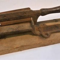 Vintage tobacco cutter on timber mount - Sold for $75 - 2019