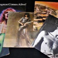 Small group lot assorted LP vinyl records incl Led Zeppelin, Alice Cooper, Frampton and Jeff Beck - Sold for $62 - 2019