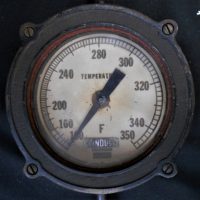 Vintage 'Indus', Melbourne industrial thermometer with temperature guage - Sold for $50 - 2019