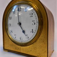 Vintage heavy French made brass mantle clock - Sold for $87 - 2019