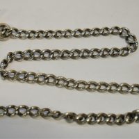 Vintage silver  curb link Fob chain - links marked with lion - Sold for $37 - 2019