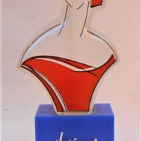 Marianne Paris  Eau de Parfum Bottle - Art Deco shaped female torso on blue stand - Sold for $50 - 2019