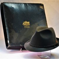 Vintage gent's Australian made Stetson 'Hunter' calf leather hat with original box - Sold for $174 - 2019