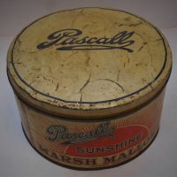 c1930's London, England large Pascall 'Sunshine' Marsh Mallow tin - Sold for $43 - 2019