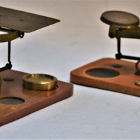 2-x-small-sets-vintage-postal-scales-one-with-of-weights-Sold-for-50-2019