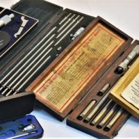 Group-lot-assorted-cased-micrometers-incl-vintage-L-S-Starrett-Co-Moore-Wright-and-other-inside-micrometers-and-Mitutoyo-and-Tesa-micrometers-Sold-for-248-2019