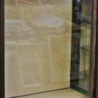 Vintage-timber-glazed-display-cabinet-with-side-opening-doors-no-shelves-Sold-for-50-2019