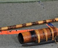 Vintage-tribal-blow-dart-gun-181cm-darts-and-bamboo-quiver-Sold-for-112-2019