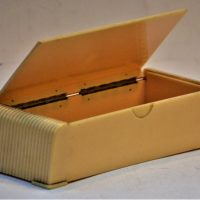 c1930s-Art-Deco-cream-Bakelite-card-box-with-hinged-lid-Sold-for-81-2019
