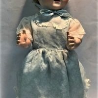 1950s-Pedigree-hard-plastic-walking-Doll-open-mouth-original-Organdie-dress-bonnet-approx-56cms-L-Sold-for-56-2019