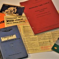 Small-lot-Motoring-Railway-and-Lawnmower-related-ephemera-inc-Victorian-Railways-Working-time-table-Goods-Rate-Book-Trains-Photopix-Victa-Pace-Sold-for-35-2019