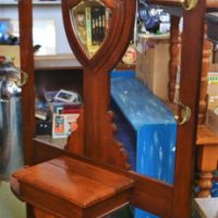 Victorian-cedar-hall-stand-with-shield-shaped-bevelled-mirror-Sold-for-186-2019