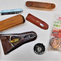 1_Small-box-lot-assorted-vintage-items-inc-brushes-for-Morris-Ehrenberg-Ladies-and-gents-tailors-of-Melbourne-Plummer-and-Co-Tailors-of-Melbourne-O-Sold-for-43-2019