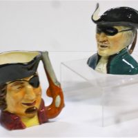 2-x-vintage-English-China-Dick-Turpin-character-jugs-inc-Crown-Devon-and-Falcon-Ware-approx-12cm-H-Sold-for-37-2019