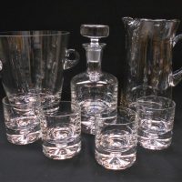 Group-lot-Polish-Krosno-Glass-items-inc-decanter-large-ice-bucket-tall-jug-and-4-x-tumblers-Sold-for-62-2019
