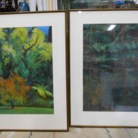 Pair-Large-Framed-PASTELS-IN-THE-GARDENS-both-signed-but-illigable-dated88-lower-right-74x54cm-Each-Sold-for-37-2019