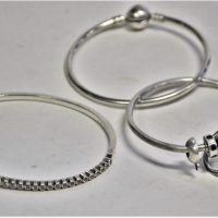 3-x-Pandora-bangles-1-silver-with-beads-4-silver-rings-Sold-for-37-2019