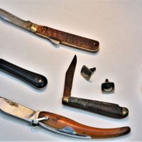 Small-Grp-Lot-of-Blokey-Items-incl-Pocket-Knives-Danish-Pewter-Cufflinks-Pocket-watch-AF-etc-Sold-for-50-2019