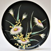 Decorative-wall-plate-incised-GUY-BOYD-to-reverse-signed-MMITCHELL-to-front-Magnificent-hand-painted-flowers-glazed-Approx-235cm-Sold-for-149-2019