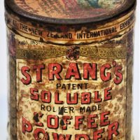 Early-1900s-New-Zealand-coffee-tin-Strangs-Soluble-Coffee-Powder-with-paper-label-Sold-for-50-2019