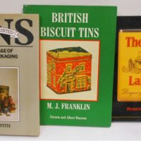 3-x-hc-Books-The-Art-of-the-Label-by-R-Opie-British-Biscuit-Tins-by-MJ-Franklin-Tins-decorative-printed-by-D-Griffith-Sold-for-62-2019