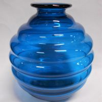 Large-ART-DECO-style-Blue-Glass-BEEHIVE-vase-225cm-H-Sold-for-50-2019