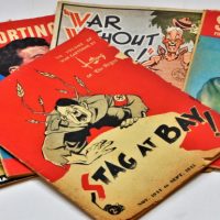 Small-lot-vintage-sporting-and-assorted-magazines-inc-Sports-Novels-Sept-1950-Sporting-Life-Aug-and-Sept-1949-and-WW2-comic-books-Sold-for-35-2019