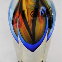 Art-Glass-faceted-clear-and-coloured-Glass-Vase-with-Cane-work-21cm-H-Sold-for-56-2019
