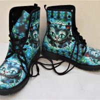 Ladies-as-new-Alice-in-Wonderland-Cheshire-Cat-lace-up-boots-size-EU41-Sold-for-50-2019