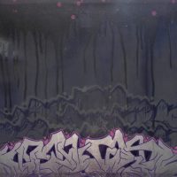 Muck-Graff-artist-stretched-oil-on-canvas-dark-grey-pink-purple-landscape-with-graff-sgnd-dated-08-verso-45-x-71-cms-Sold-for-62-2019