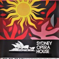 NSW-Department-of-Tourism-ADVERTISING-Screen-print-SUN-CURTAIN-by-John-COBURN-Sydney-Opera-House-100cm-L-635-W-Sold-for-81-2019