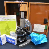 Olympus-Student-Boxed-Microscope-OLYMPUS-Model-HSC-with-slides-including-instructions-Sold-for-50-2019