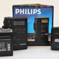 Small-lot-vintage-Walkmans-inc-boxed-PHILIPS-Personal-Stereo-Cassette-Player-with-PLL-Digital-Tuner-PANASONIC-RQ-V185-and-AIWA-HS-G35MkII-Sold-for-37-2019