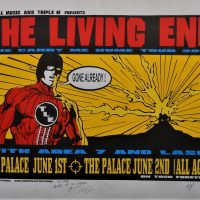 Unframed-c2001-THE-LIVING-END-Screen-printed-Gig-Poster-Carry-Me-Home-Tour-w-AREA-7-Lash-signed-by-Designing-Artist-to-Margin-approx-44x60cm-Sold-for-50-2019