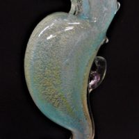 Vintage-Italian-Murano-Uranium-Glass-figure-in-the-form-of-a-Sea-Horse-with-Gold-Inclusions-195cm-H-Sold-for-199-2019