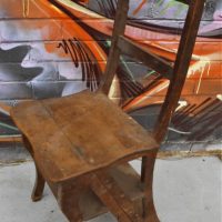 Vintage-Pine-Timber-Metamorphic-Library-Step-Ladder-Chair-Sold-for-43-2019