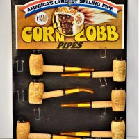 Vintage-display-board-Corn-Cobb-pipes-Hirschl-Bendheim-Mi-USA-complete-with-5-pipes-Sold-for-56-2019