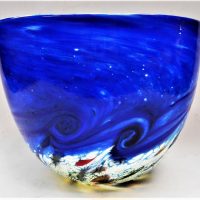 Australian-Art-Glass-Peter-Reynolds-WA-deep-bowl-white-interior-with-blue-white-sea-scape-like-exterior-signed-to-base-approx-10cm-H-Sold-for-43-2019