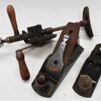 Group-Lot-incl-2-x-Carpenter-Planes-incl-Turner-Aust-No-4-12-Bailey-and-Stanley-Hand-Drill-Sold-for-62-2019