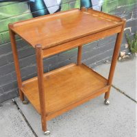 Mid-century-modern-Scandinavian-TEAK-AUTO-TROLLEY-Collapsible-with-lift-out-shelves-Sold-for-37-2019