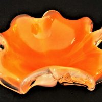 Vintage-Italian-Murano-Seguso-Sommerso-leaf-shaped-freeform-bowl-orange-interior-white-and-clear-exterior-approx-20cm-L-Sold-for-31-2019