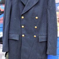 Vintage-c195060s-Woolen-Military-Double-Breasted-TRENCH-COAT-Possibly-Swedish-Brass-Buttons-w-3-Crowns-to-each-original-Label-marked-C48-medium-Sold-for-43-2019
